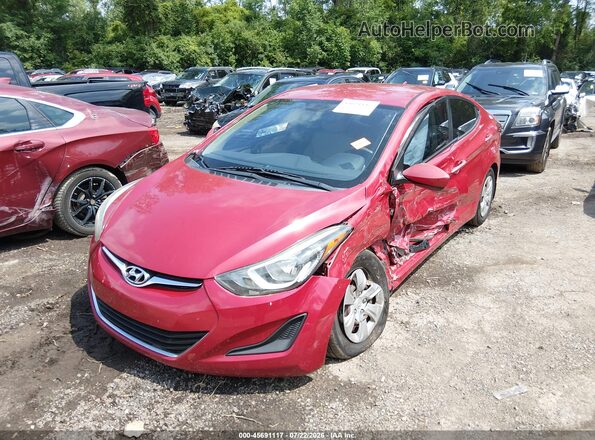 KMHDH4AE7GU514695 2016 HYUNDAI ELANTRA Red Front left