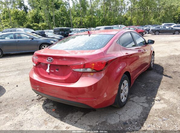 KMHDH4AE7GU514695 2016 HYUNDAI ELANTRA Red Rear right