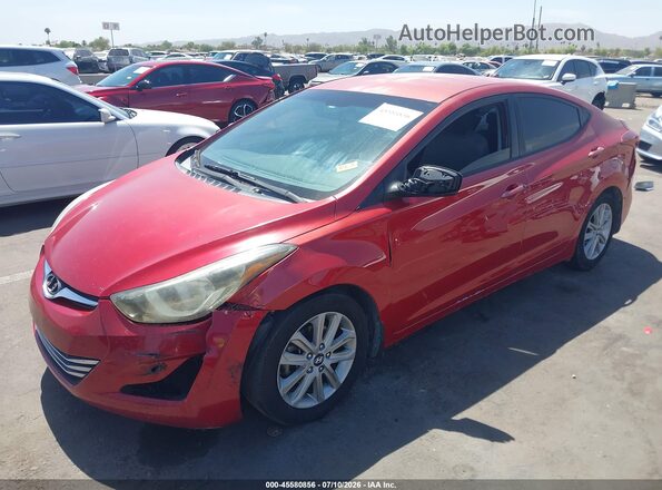 KMHDH4AE7GU532548 2016 HYUNDAI ELANTRA Red Առջևի ձախ երեք քառորդ տեսարան