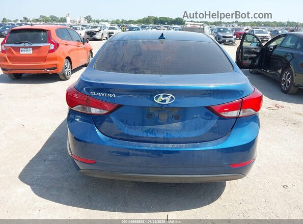 KMHDH4AE7GU620726 2016 HYUNDAI ELANTRA Blue 