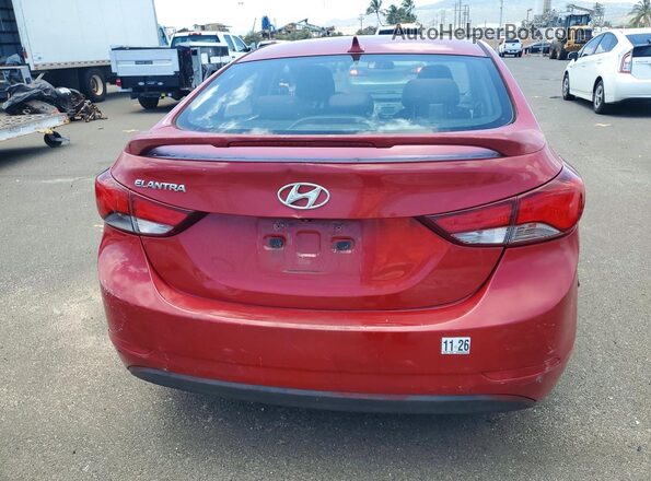 KMHDH4AE9GU481893 2016 HYUNDAI ELANTRA Red უკანა ხედი