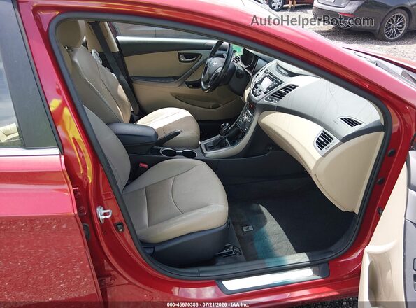 KMHDH4AE9GU606374 2016 HYUNDAI ELANTRA Red Вид салону спереду