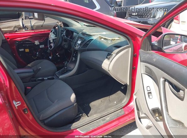 KMHDH4AEXGU543575 2016 HYUNDAI ELANTRA Red Widok wnętrza z przodu