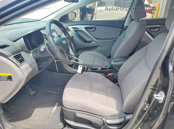 KMHDH4AEXGU545536 2016 HYUNDAI ELANTRA Black Widok wnętrza z przodu