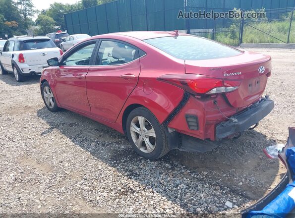 KMHDH4AEXGU558237 2016 HYUNDAI ELANTRA Red Rear left