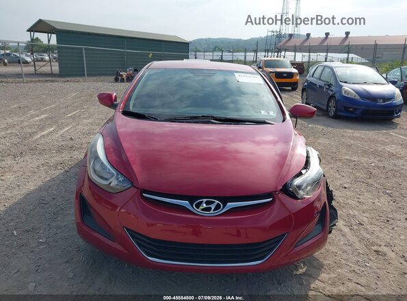 KMHDH4AEXGU588063 2016 HYUNDAI ELANTRA Red Vista del cuadro de instrumentos