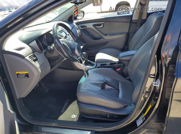 KMHDH4AEXGU607498 2016 HYUNDAI ELANTRA Black Вид салону спереду