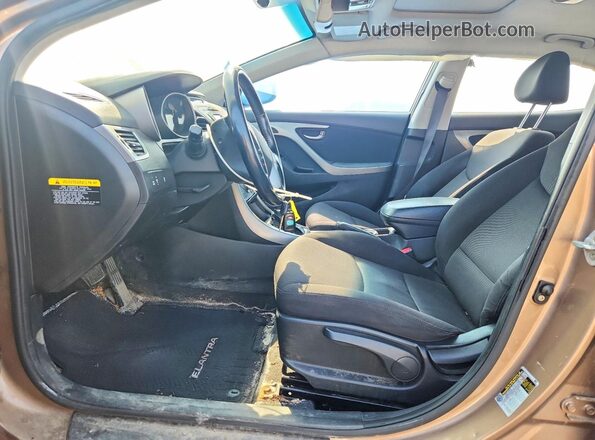 KMHDH4AH2GU535156 2016 HYUNDAI ELANTRA Brown Widok wnętrza z przodu