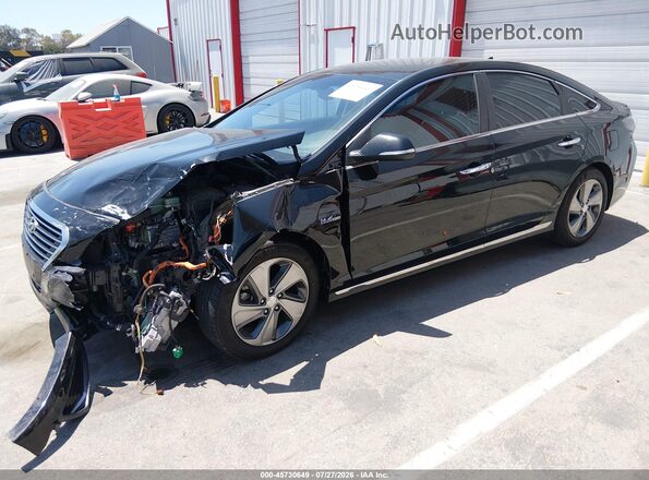 KMHE14L26HA068229 2017 HYUNDAI SONATA PLUG-IN HYBRID Черный Передняя левая четверть