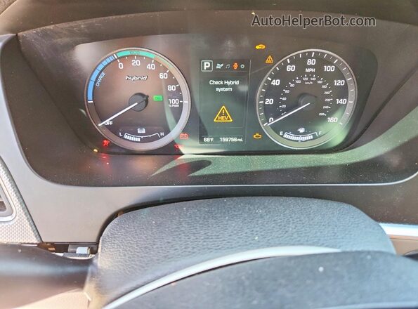KMHE24L10GA009244 2016 HYUNDAI SONATA White Widok zestawu wskaźników