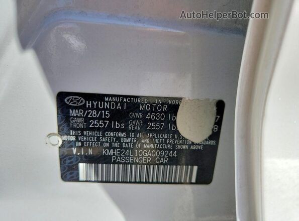 KMHE24L10GA009244 2016 HYUNDAI SONATA White Widok komory silnika