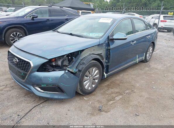 KMHE24L10GA016274 2016 HYUNDAI SONATA HYBRID Blue Vista tres cuartos delantera izquierda