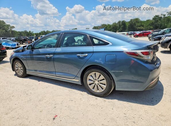 KMHE24L10GA019255 2016 HYUNDAI SONATA Blue Trasero izquierdo