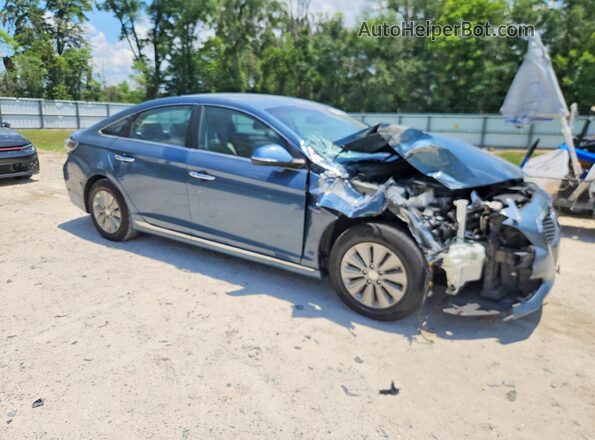 KMHE24L10GA019255 2016 HYUNDAI SONATA Blue Delantero derecho