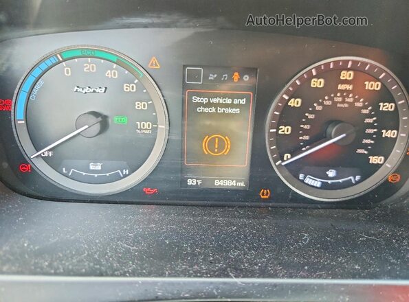 KMHE24L10GA019255 2016 HYUNDAI SONATA Blue Vista del cuadro de instrumentos