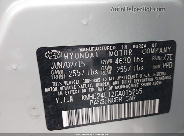 KMHE24L12GA015255 2016 HYUNDAI SONATA HYBRID Blue Շարժիչի բաժամունքի տեսք