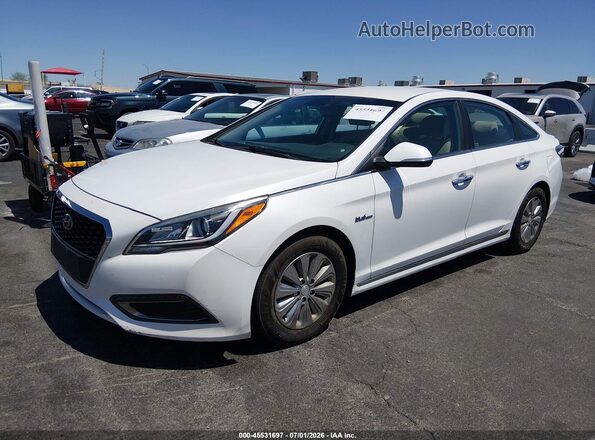 KMHE24L13GA027897 2016 HYUNDAI SONATA HYBRID White Front left