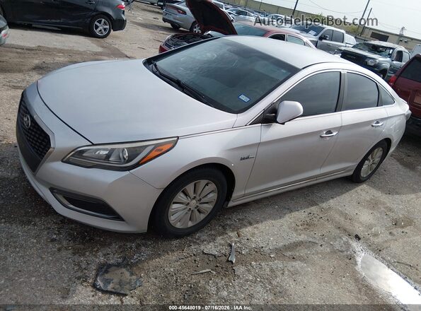 KMHE24L16GA038201 2016 HYUNDAI SONATA HYBRID Silver წინა მარცხენა ხედი სამი მეოთხედიდან