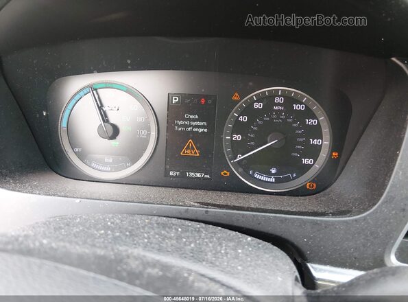 KMHE24L16GA038201 2016 HYUNDAI SONATA HYBRID Silver უკანა სავარძლების ხედი