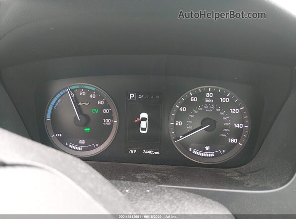 KMHE24L19GA038774 2016 HYUNDAI SONATA HYBRID White Widok tylnych siedzeń