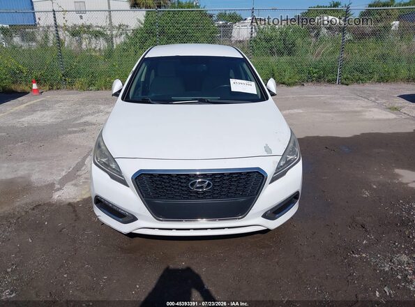 KMHE24L19HA054023 2017 HYUNDAI SONATA HYBRID White Instrument cluster view