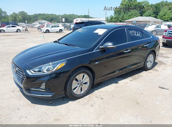 KMHE24L37KA091189 2019 HYUNDAI SONATA HYBRID Black Передня ліва чверть