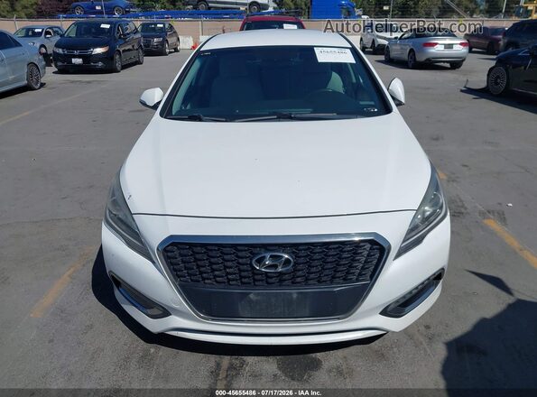 KMHE24L38HA063247 2017 HYUNDAI SONATA HYBRID White Widok zestawu wskaźników