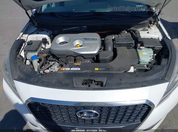 KMHE24L38HA063247 2017 HYUNDAI SONATA HYBRID White Widok z tyłu