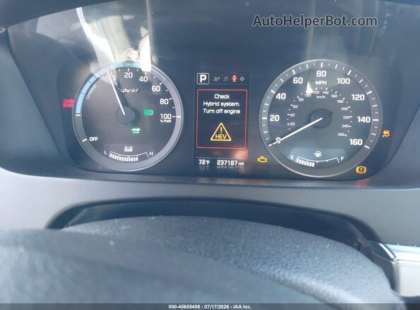 KMHE24L38HA063247 2017 HYUNDAI SONATA HYBRID White Widok tylnych siedzeń