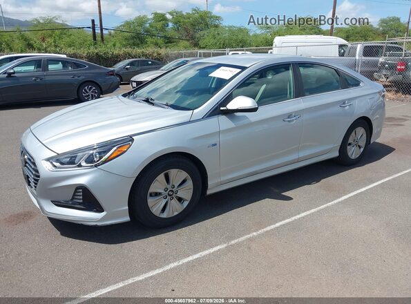 KMHE24L3XJA085806 2018 HYUNDAI SONATA HYBRID Silver Przód lewy