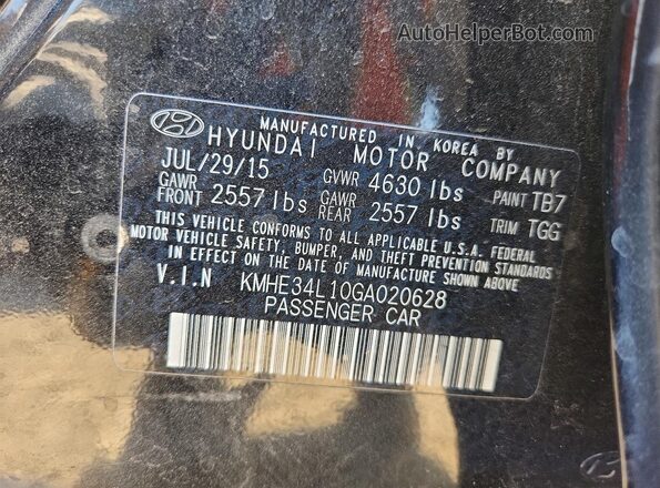KMHE34L10GA020628 2016 HYUNDAI SONATA Черный Вид подкапотного пространства