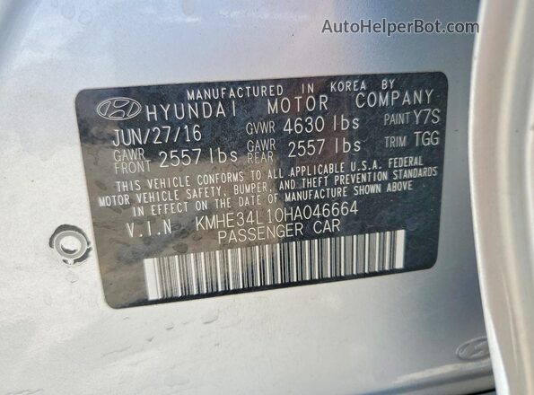 KMHE34L10HA046664 2017 HYUNDAI SONATA Silver Вид підкапотного простору