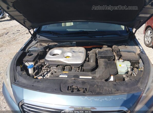 KMHE34L12GA008240 2016 HYUNDAI SONATA HYBRID Teal Հետևի տեսք