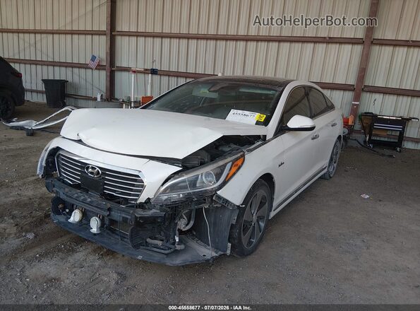 KMHE34L12GA012675 2016 HYUNDAI SONATA HYBRID White Передня ліва чверть