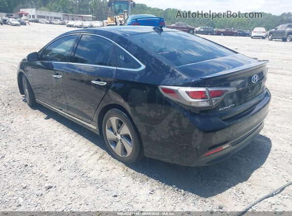 KMHE34L12GA028357 2016 HYUNDAI SONATA HYBRID Black Հետևի ձախ