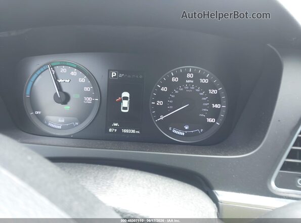 KMHE34L12GA028357 2016 HYUNDAI SONATA HYBRID Black Հետևի նստատեղերի տեսք