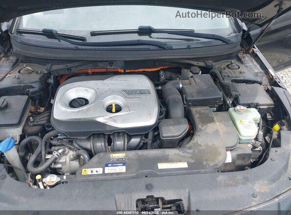 KMHE34L12GA028357 2016 HYUNDAI SONATA HYBRID Black Հետևի տեսք