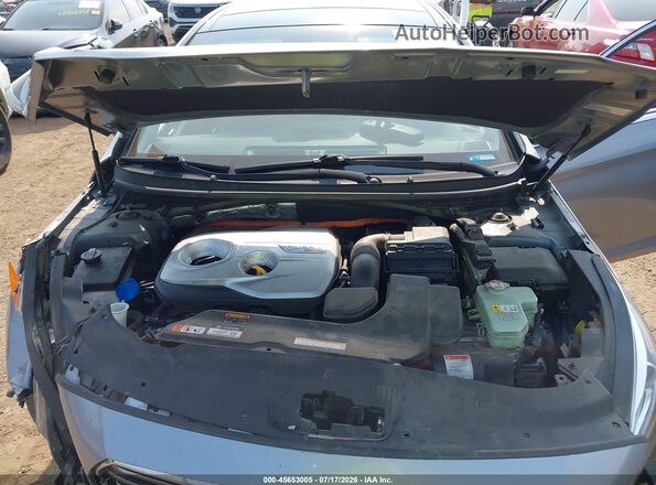 KMHE34L15GA017983 2016 HYUNDAI SONATA HYBRID Silver Rear view