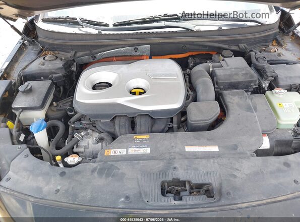 KMHE34L15GA018129 2016 HYUNDAI SONATA HYBRID Black Вид ззаду