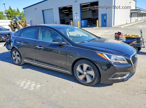 KMHE34L16HA048967 2017 HYUNDAI SONATA Black Delantero derecho