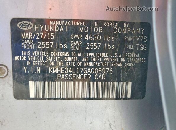 KMHE34L17GA008976 2016 HYUNDAI SONATA Silver ძრავის განყოფილების ხედი