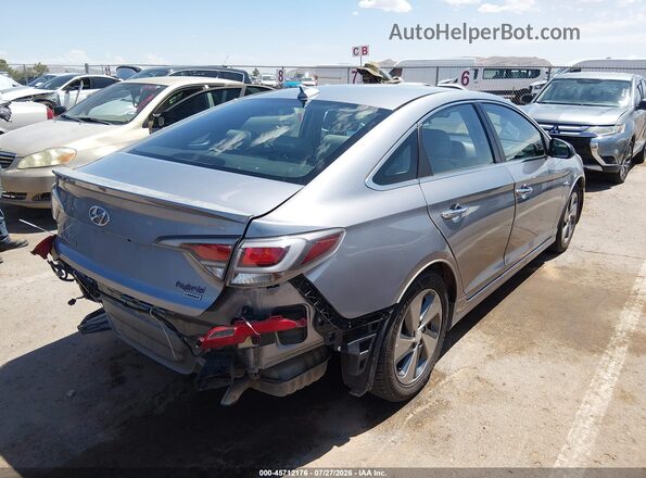 KMHE34L17GA009948 2016 HYUNDAI SONATA HYBRID Серебряный Задняя правая четверть