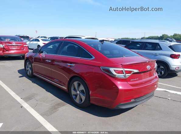 KMHE34L17GA020240 2016 HYUNDAI SONATA HYBRID Red Հետևի ձախ