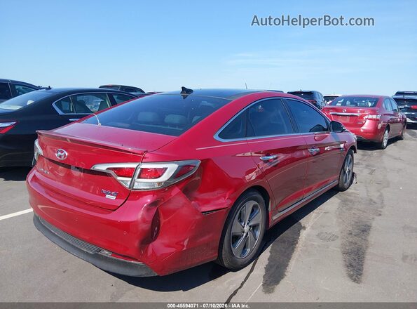 KMHE34L17GA020240 2016 HYUNDAI SONATA HYBRID Red Հետևի աջ
