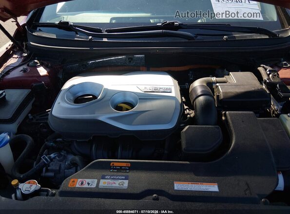 KMHE34L17GA020240 2016 HYUNDAI SONATA HYBRID Red Հետևի տեսք
