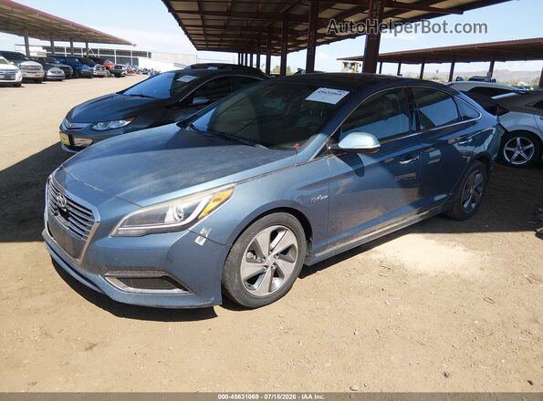 KMHE34L17GA026281 2016 HYUNDAI SONATA HYBRID Blue Передня ліва чверть
