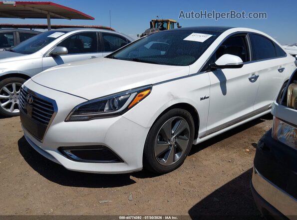 KMHE34L18GA034616 2016 HYUNDAI SONATA HYBRID White Передня ліва чверть