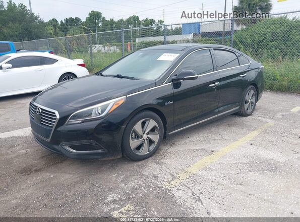 KMHE34L19GA015783 2016 HYUNDAI SONATA HYBRID Black Przód lewy