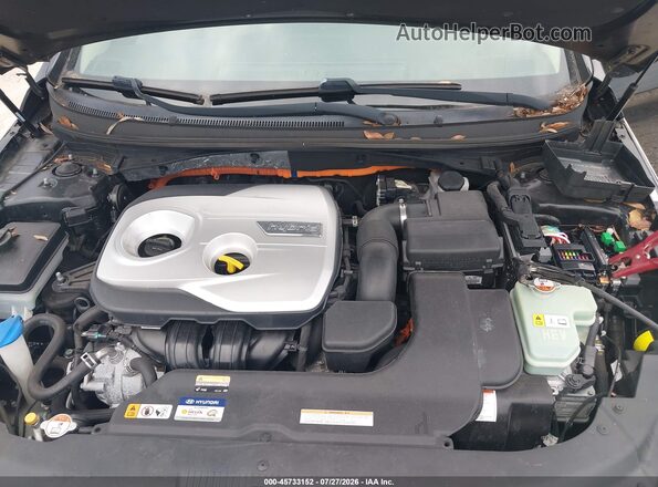 KMHE34L19GA015783 2016 HYUNDAI SONATA HYBRID Black Widok z tyłu