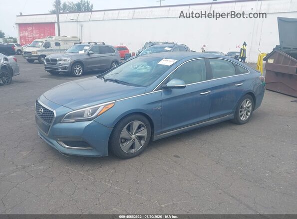 KMHE34L19GA025777 2016 HYUNDAI SONATA HYBRID Blue Przód lewy